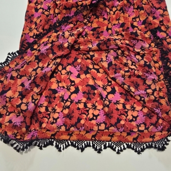 Derek Lam 10 Crosby Liona Lace Trimmed Skirt In Red Viscose Size 8 - Picture 5 of 12